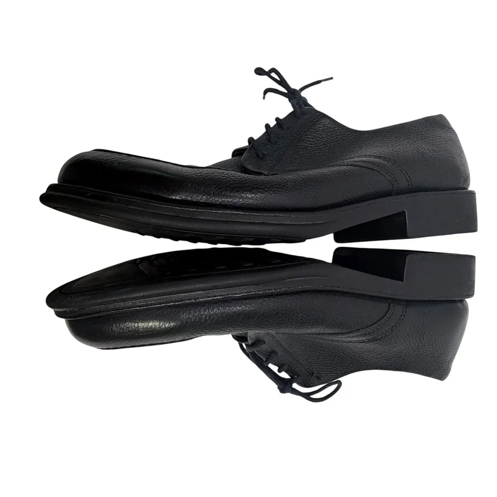 Sandro Moscoloni Vineyard Black Pebbled Leather Derby Dress Shoes Mens 9 42 EU